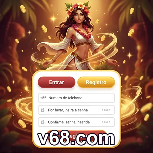 Tela de login rápido v68.com em celular leve